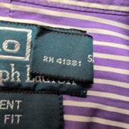 Chemise Polo Ralph Lauren Regent L Violet Rayures Slim Fit Shirt Col Classique