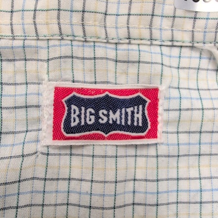 Chemise Big Smith Western M/L Bleu Carreaux Boutons Pression Vintage Mch longues