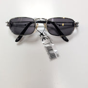 Lunettes de soleil Y2K Rectangulaires Métal Chromé Branches Larges