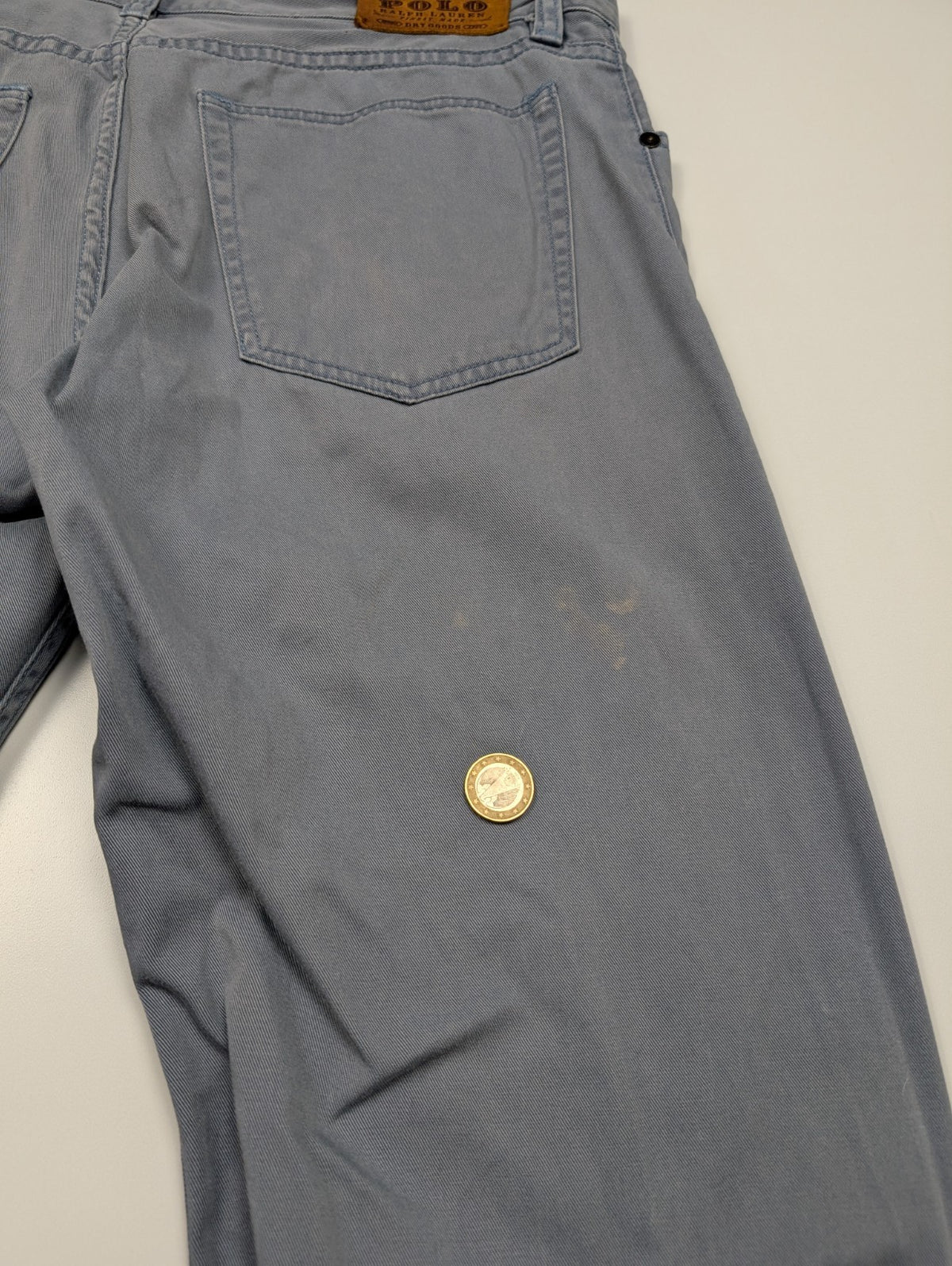 Jean Polo Ralph Lauren Dry Goods W32 L32 gris bleu coton coupe droite