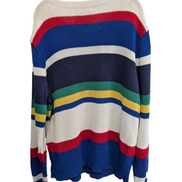 Pull Polo Ralph Lauren Yacht Club L multicolore rayures écusson brodé