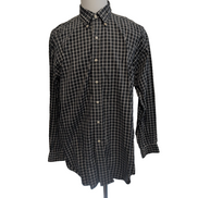 Chemise Ralph Lauren Blake Taille L Noire Carreaux Blancs 100% Coton Logo Noir