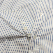 Chemise Ralph Lauren M Slim Fit Blanc Rayures Bleu Logo Drapeau USA Vintage