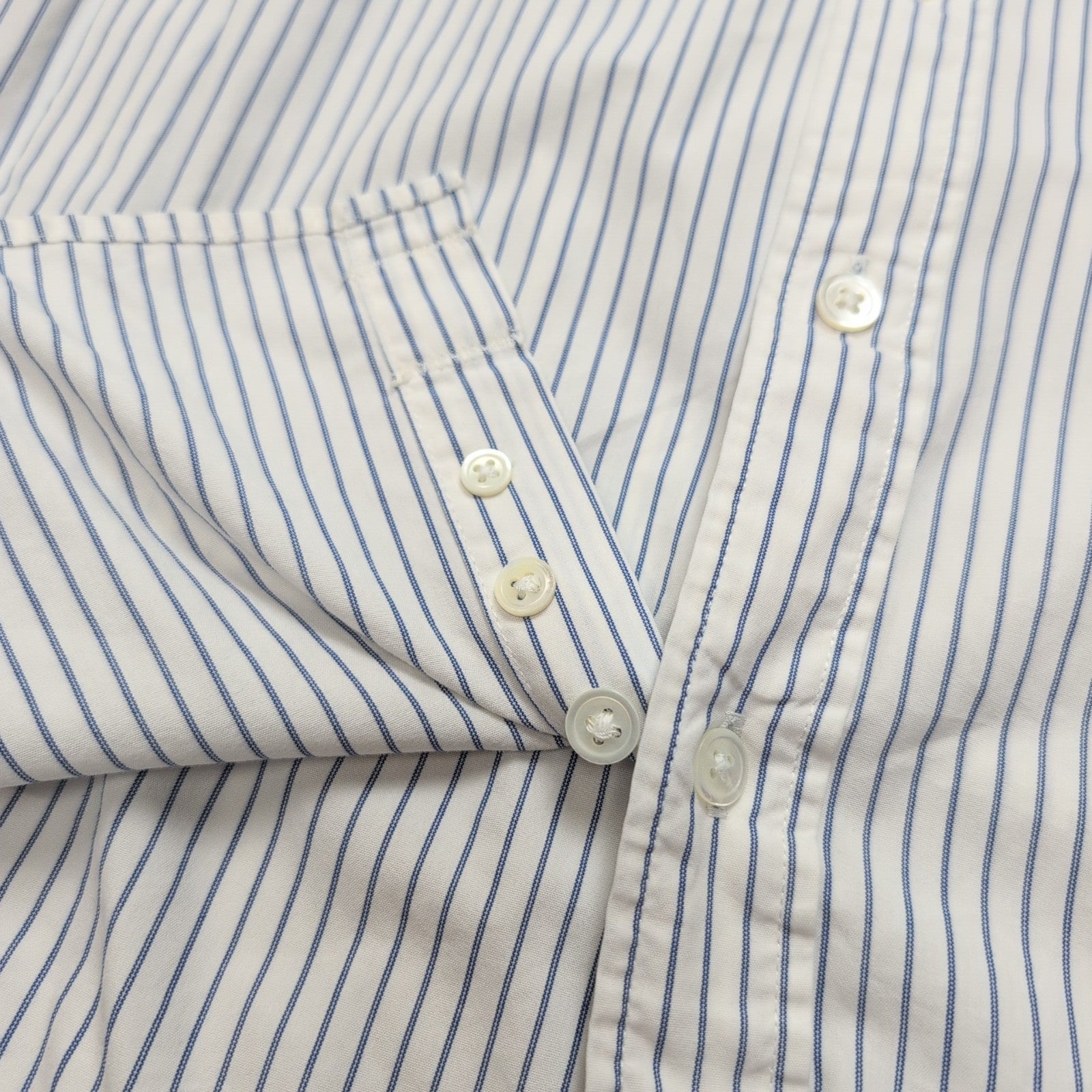 Chemise Ralph Lauren M Slim Fit Blanc Rayures Bleu Logo Drapeau USA Vintage