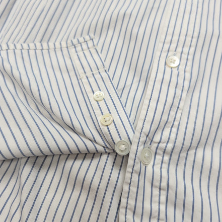 Chemise Ralph Lauren M Slim Fit Blanc Rayures Bleu Logo Drapeau USA Vintage