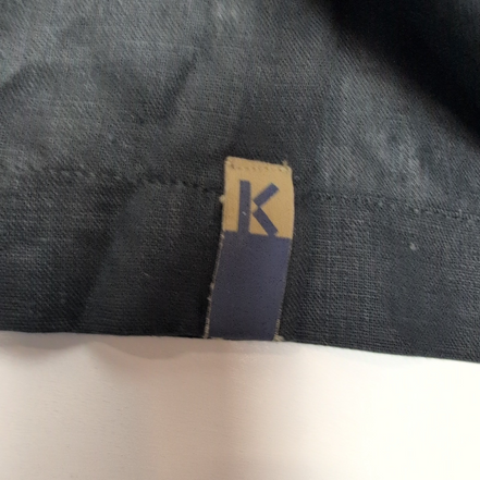 Chemise Kenzo Homme XL Noire Unie 100% Lin Logo Excellent État
