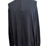 Pull L.L. BEAN Col Zippé Bleu Marine Coton Cachemire Manches Longues Taille XL
