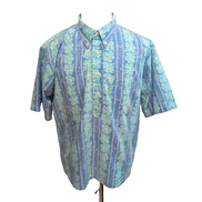 Chemise Hawaïenne Kahala Made in Hawaii Coton Bleu Floral XL