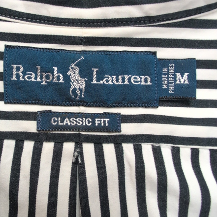 Chemise Ralph Lauren Classic Fit L Blanc Rayures Noir 3 Cavaliers
