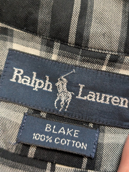 CHEMISE Ralph Lauren homme XXL TBE FLANELLE Noir Blanc défaut 🌑