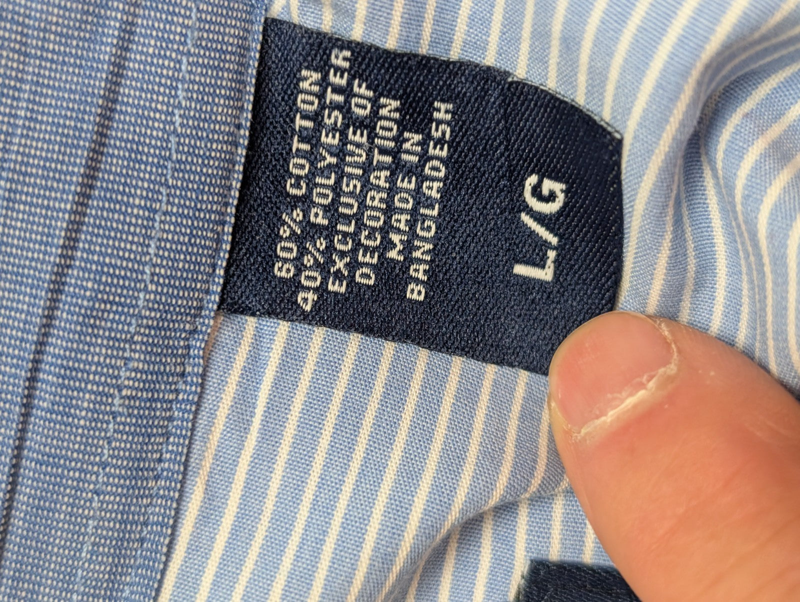 Chemise CHAPS bleu à rayures taille L #257ms