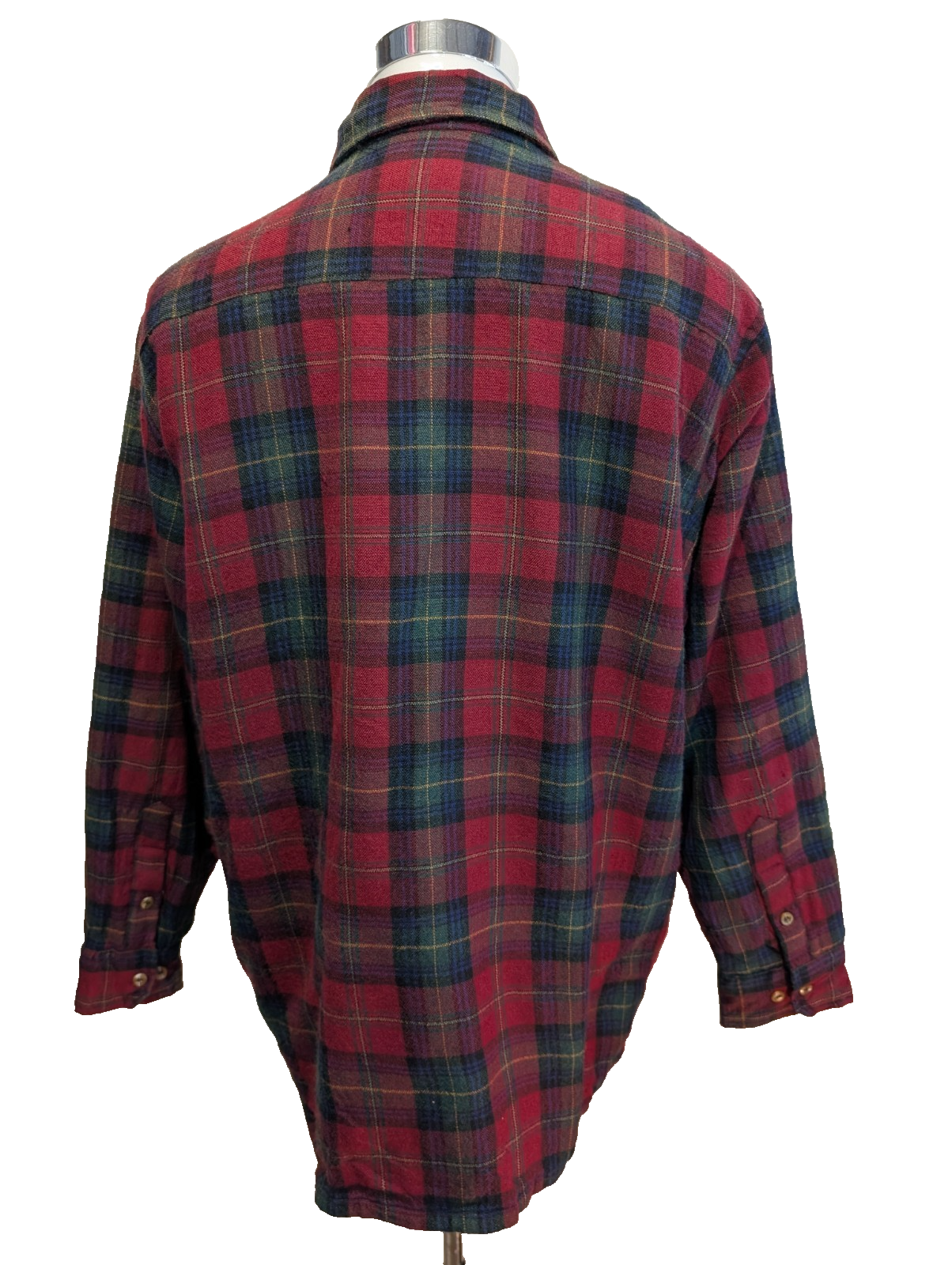 North Crest Chemise Veste Matelassée Laine Carreaux Bordeaux Vert XL RARE |270S