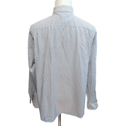 Chemise Nautica XL Bleu Rayures 100% Coton Poche Manches Longues