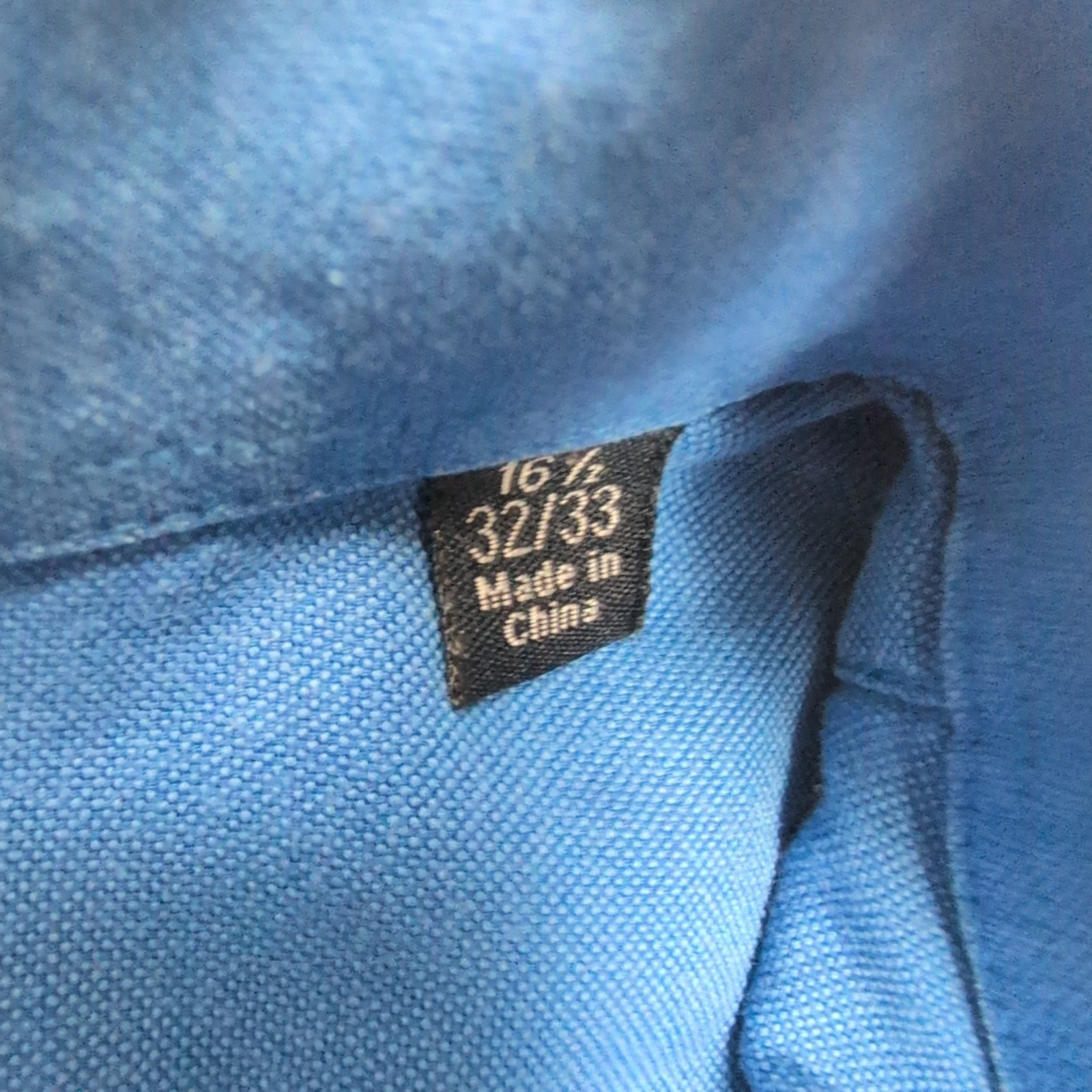 Chemise Nautica Oxford L bleu uni coton manches longues logo brodé
