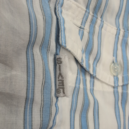 Chemise Levis Silver Label M Rayures Bleu 2 Poches Manches Courtes