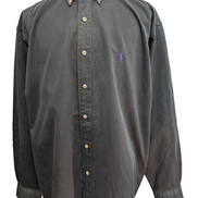 Chemise Ralph Lauren Homme XL XXL Noir Délavé Vintage Logo Violet Coupe Blake