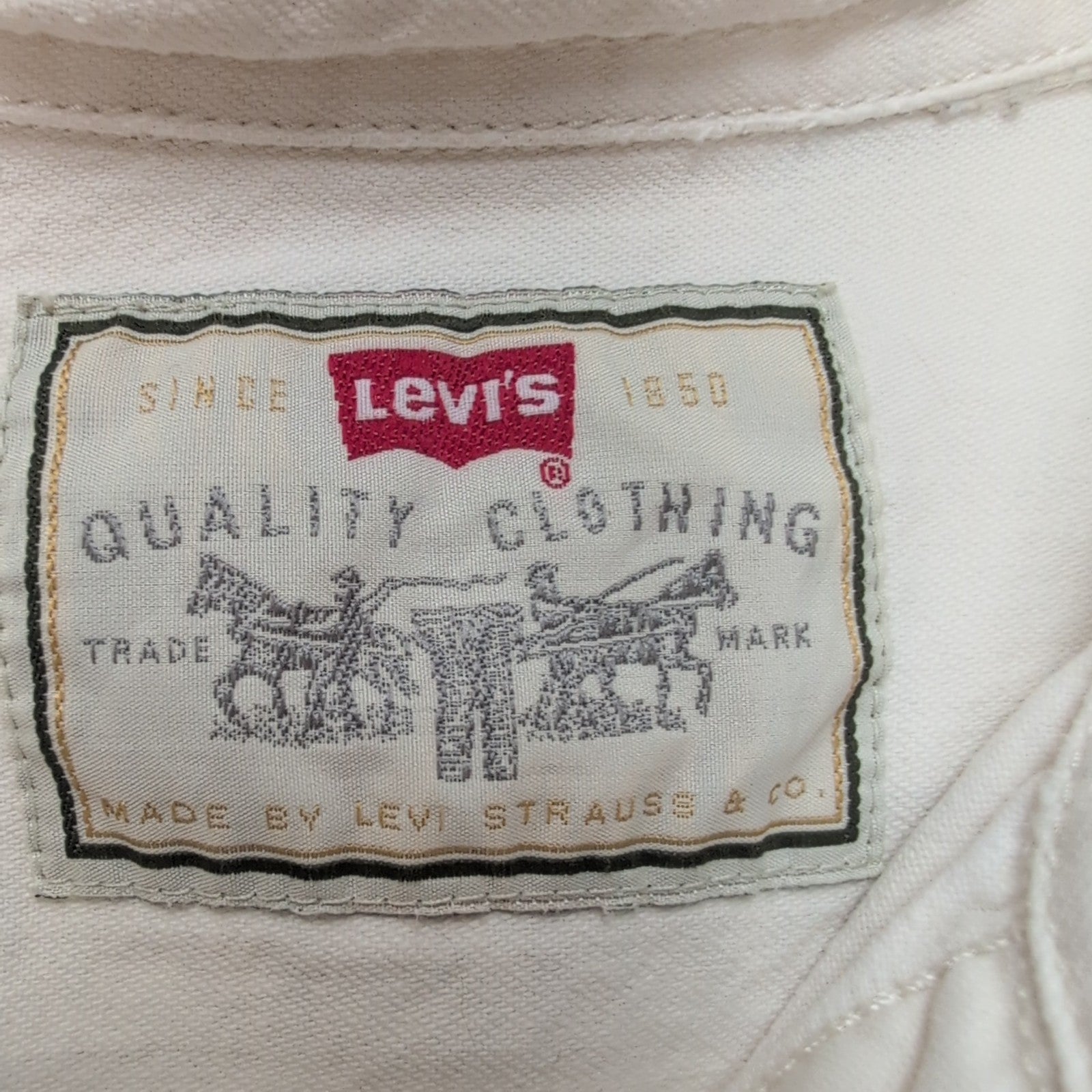 Chemise Levi's Red Tab vintage blanc 2XL denim 2 poches rare manches longues