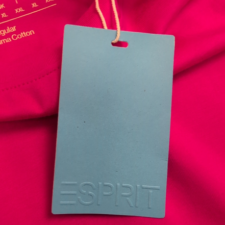 T-shirt Femme Esprit XXL Rose Fuchsia Col Rond Coton Neuf avec Étiquette