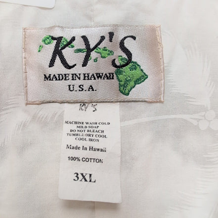 Chemise Hawaïenne KY'S Made in Hawaii USA 3XL Fleurs Tropicales