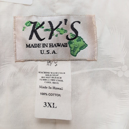 Chemise Hawaïenne KY'S Made in Hawaii USA 3XL Fleurs Tropicales