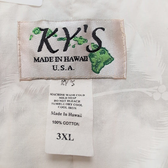 Chemise Hawaïenne KY'S Made in Hawaii USA 3XL Fleurs Tropicales