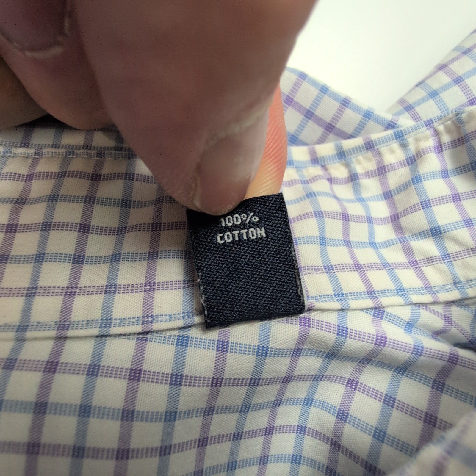 Chemise Chaps blanc bleu lila à carreaux taille XXXL #47e