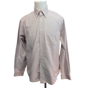 Chemise L.L. Bean à Rayures Bordeaux 100% Coton du Pérou - Taille M/L