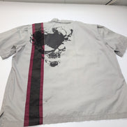 Chemise Harley Davidson 2XL Grise Manches courtes Ventilée Tête de Mort 2 Poches
