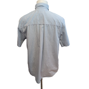 Chemise Chaps modèle Easy Care bleu petits carreaux poche manches courtes M