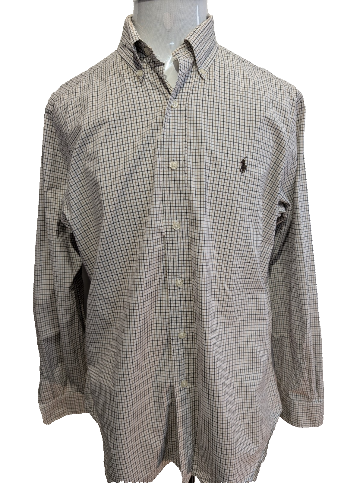 Ralph Lauren Chemise L Carreaux Marron Beige Noir