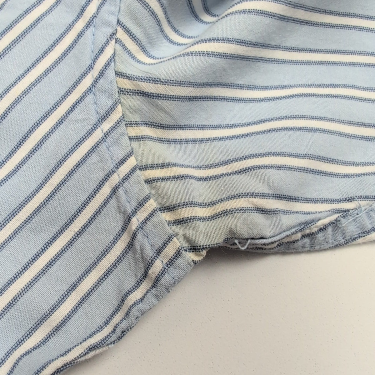 Chemise Freeman T. Porter S Bleu Rayures Blanches Coton Manches Longues