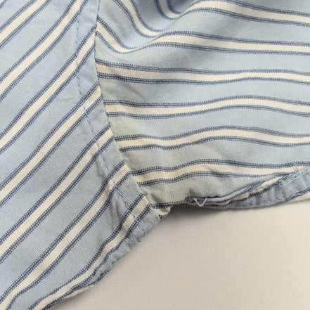 Chemise Freeman T. Porter S Bleu Rayures Blanches Coton Manches Longues