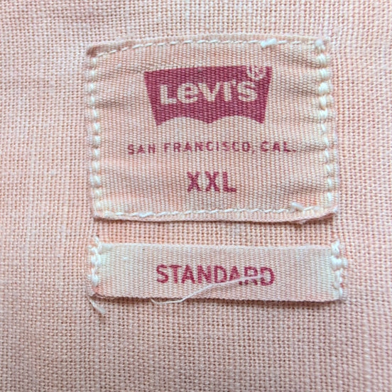 Chemise LEVI'S Homme XXL Saumon Mélange Coton et Lin Manches Courtes Poche