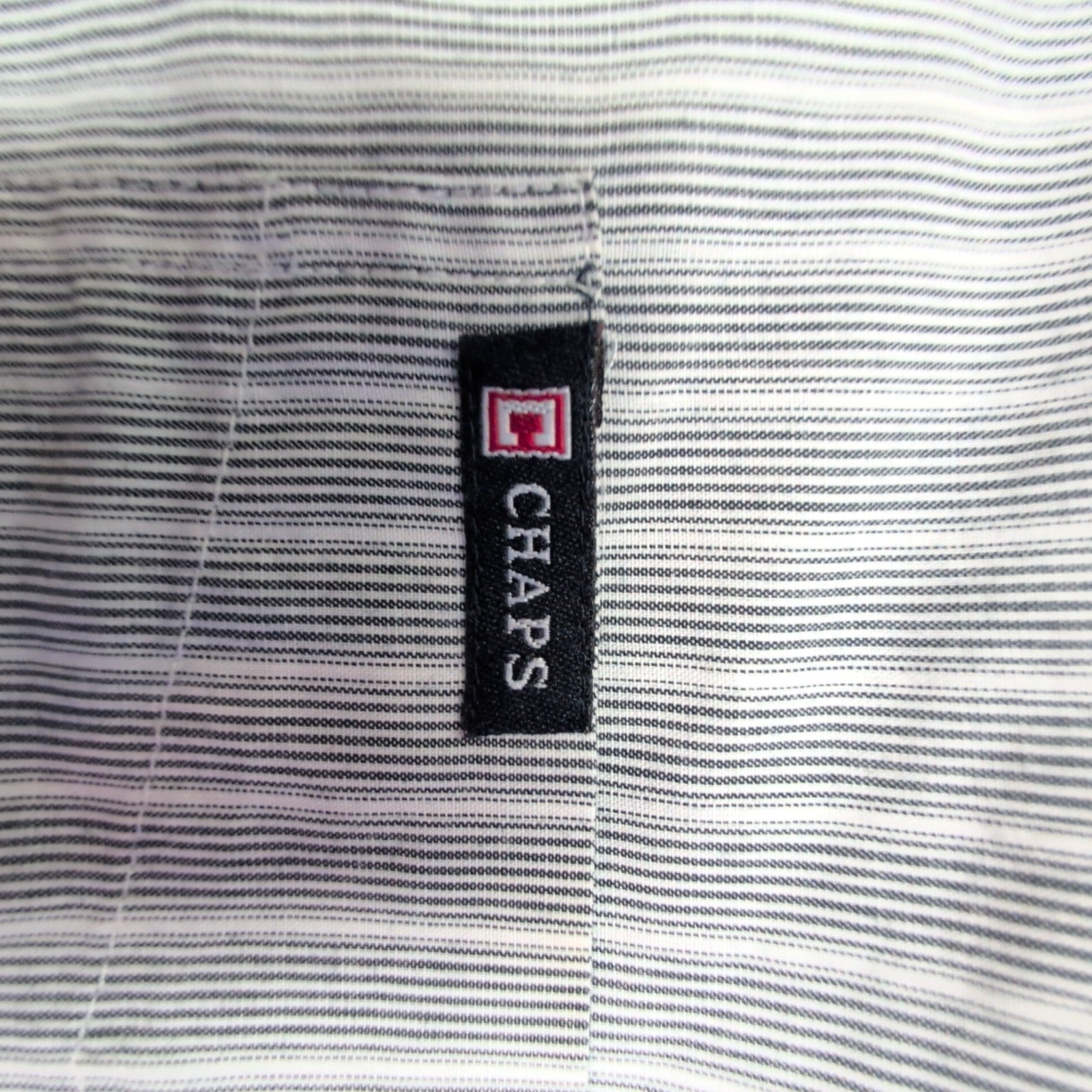 Chemise Chaps grise à rayures taille L #49e
