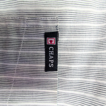 Chemise Chaps grise à rayures taille L #49e