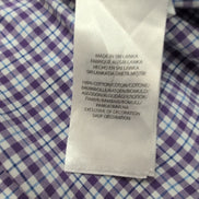 Chemise Polo Ralph Lauren XXL Violette Carreaux Stretch Col Classique Shirt