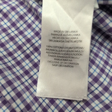 Chemise Polo Ralph Lauren XXL Violette Carreaux Stretch Col Classique Shirt