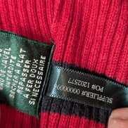 Pull LAUREN RALPH LAUREN Rouge Rayé Noir Manches Longues Col Roulé - Taille M