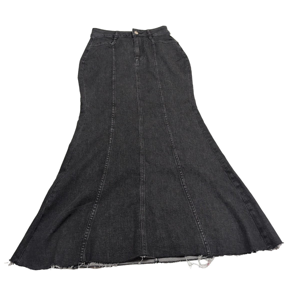 Jupe Longue Femme T34 Pimkie Jean Noir Stretch Neuve Étiquette 