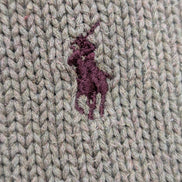Pull POLO Ralph Lauren - Vert Kaki - Logo Bordeaux Col rond Taille L