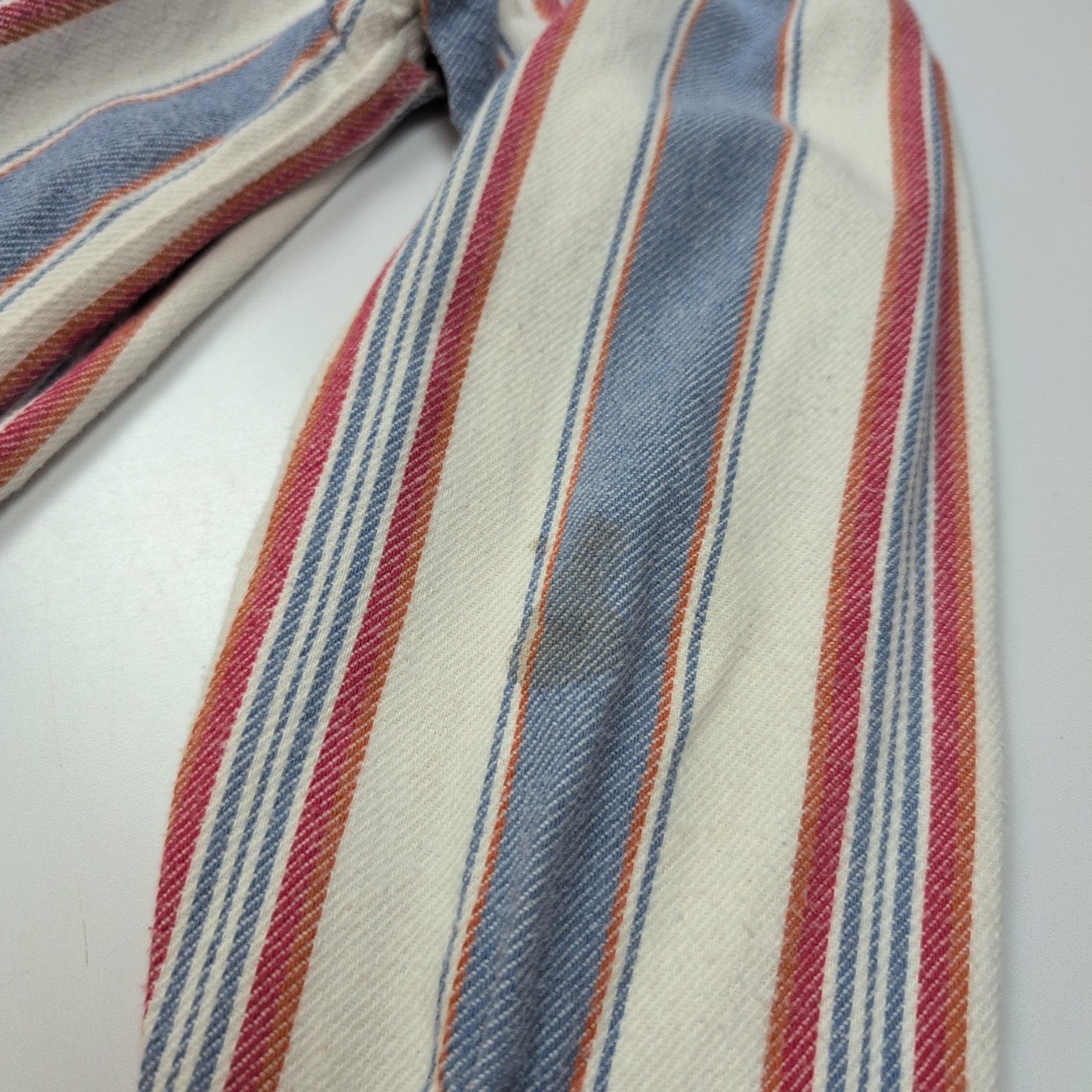 Chemise Carhartt S Flanelle Rayures Bleu Blanc Rouge 100% Coton 2 Poches