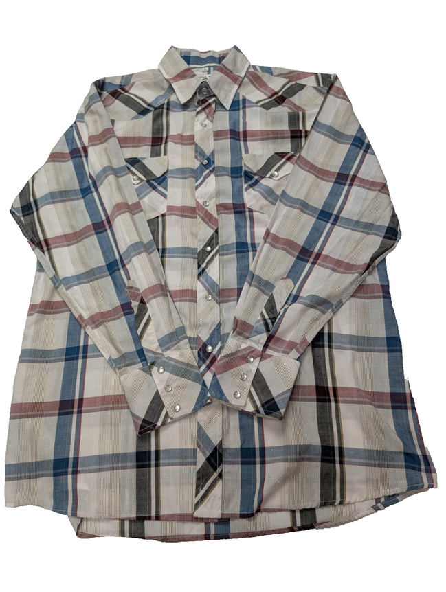 Chemise Corral West Ranch Wear cow-boy western à carreaux taille L