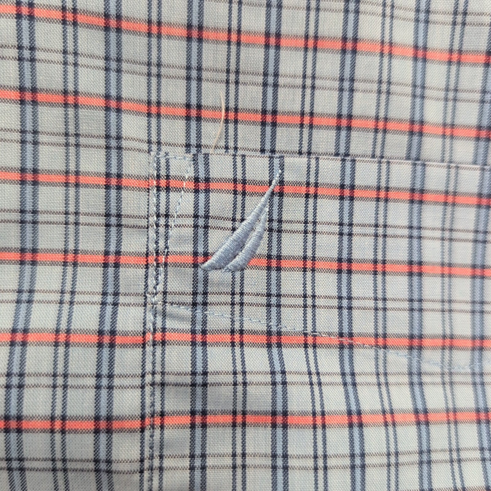 Chemise Nautica L Maurice Bleu Rouge Carreaux Manches courte Stretch Classic Fit