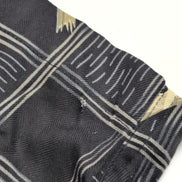 Chemise hawaïenne Bamboo Cay M noire carreaux bambou 100% soie manches courtes