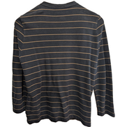 Cardigan femme Lauren Ralph Lauren M noir rayures marron coton col V boutons