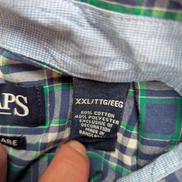 Chemise Chaps manches courtes bleu à carreaux taille L #229msch
