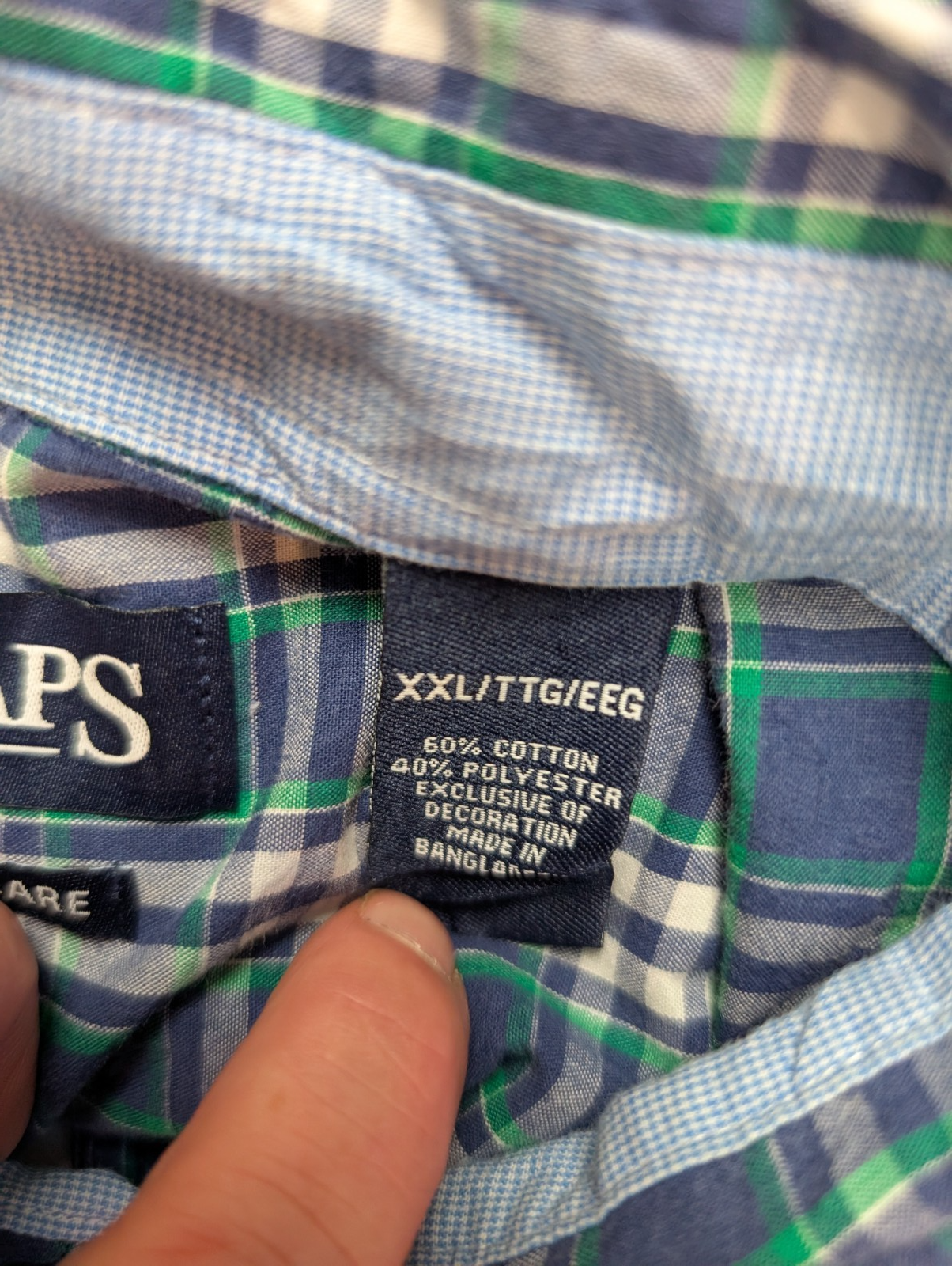 Chemise Chaps manches courtes bleu à carreaux taille L #229msch