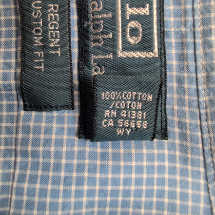 Chemise  Polo Ralph Lauren Regent M Bleu  Carreaux Custom Fit Col Classique