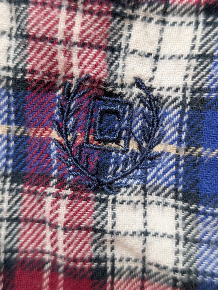🐻 CHEMISE FLANELLE CHAPS M (M) CARREAUX FUCHSIA BLEU MARINE LOGO BRODÉ