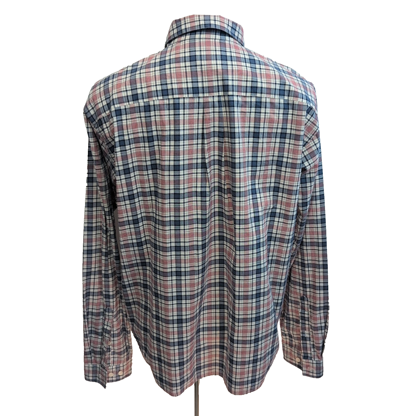 Chemise Patagonia L carreaux bleu rouge blanc coton organique manches longues